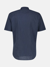 Load image into Gallery viewer, Lerros navy striped short sleeve grandfather shirt
