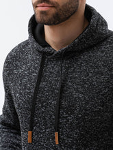 Load image into Gallery viewer, Ombre black marl hoodie
