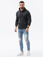 Load image into Gallery viewer, Ombre black marl hoodie
