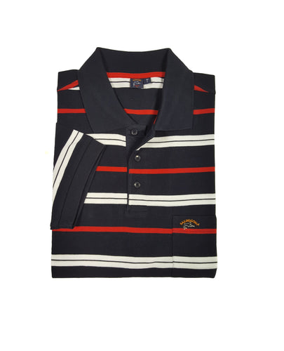 Sailing Company Navy Striped Pique Polo