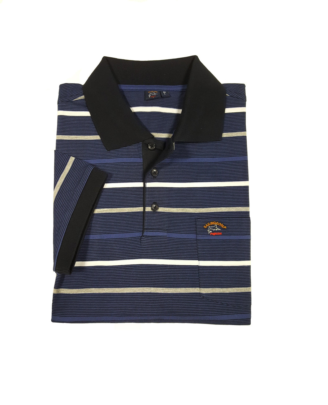 Sailing Company Purple Striped Pique Polo