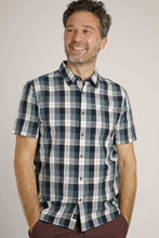 Load image into Gallery viewer, Weird Fish blue check short sleeve shirt
