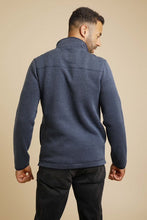 Load image into Gallery viewer, Weird Fish Stowe recycled polyester navy 1/4 zip fleece sweatshirt
