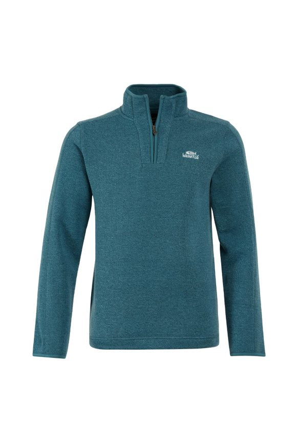 Weird Fish Stowe recycled polyester green 1/4 zip fleece sweatshirt