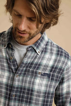 Load image into Gallery viewer, Weird Fish Tilstne organic navy check shirt
