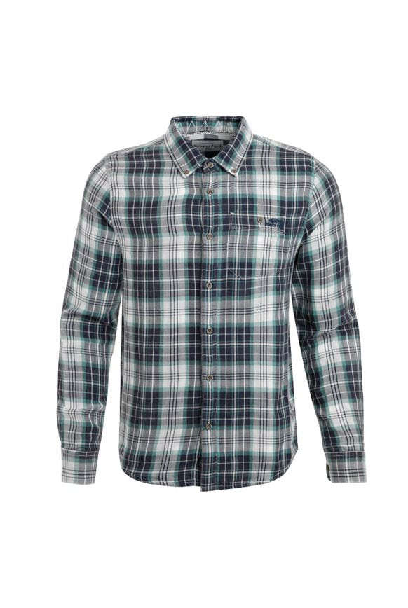 Weird Fish Tilstone organic check shirt navy